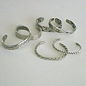 Set of 6 Silver Bracelets for Larger Wrist